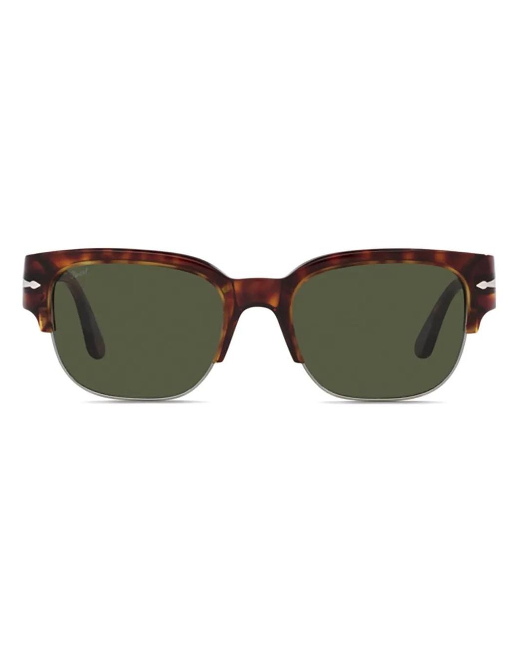 Persol Brown Geometric-Frame Sunglasses