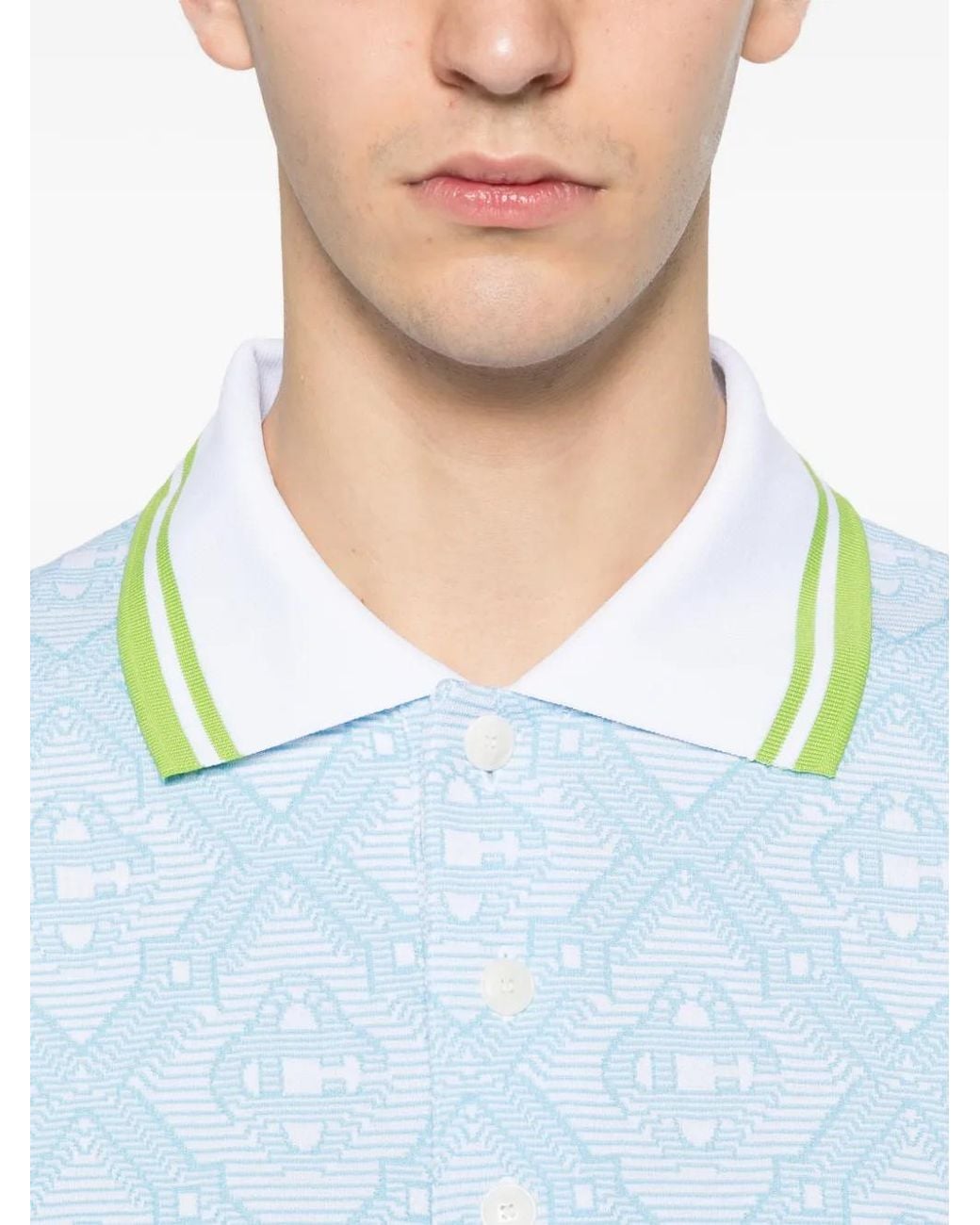 Casablanca Blue Jacquard Polo for men