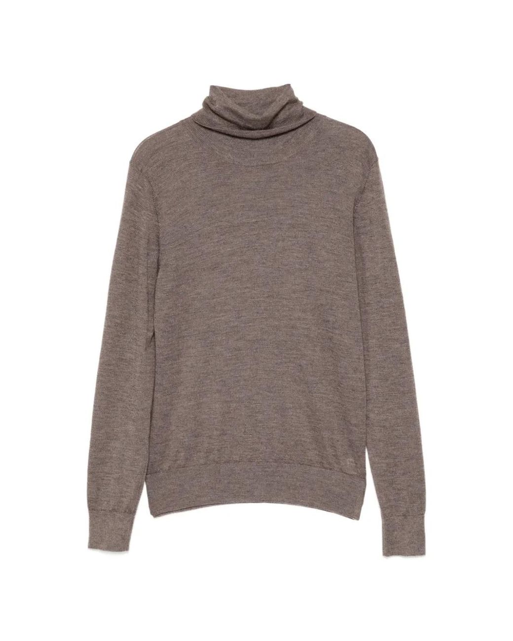 N.Peal Cashmere Brown Margot Roll-Neck Top