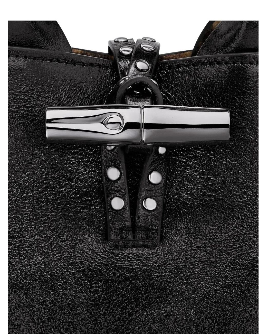 Longchamp Black Le Roseau Studded Mini Bag