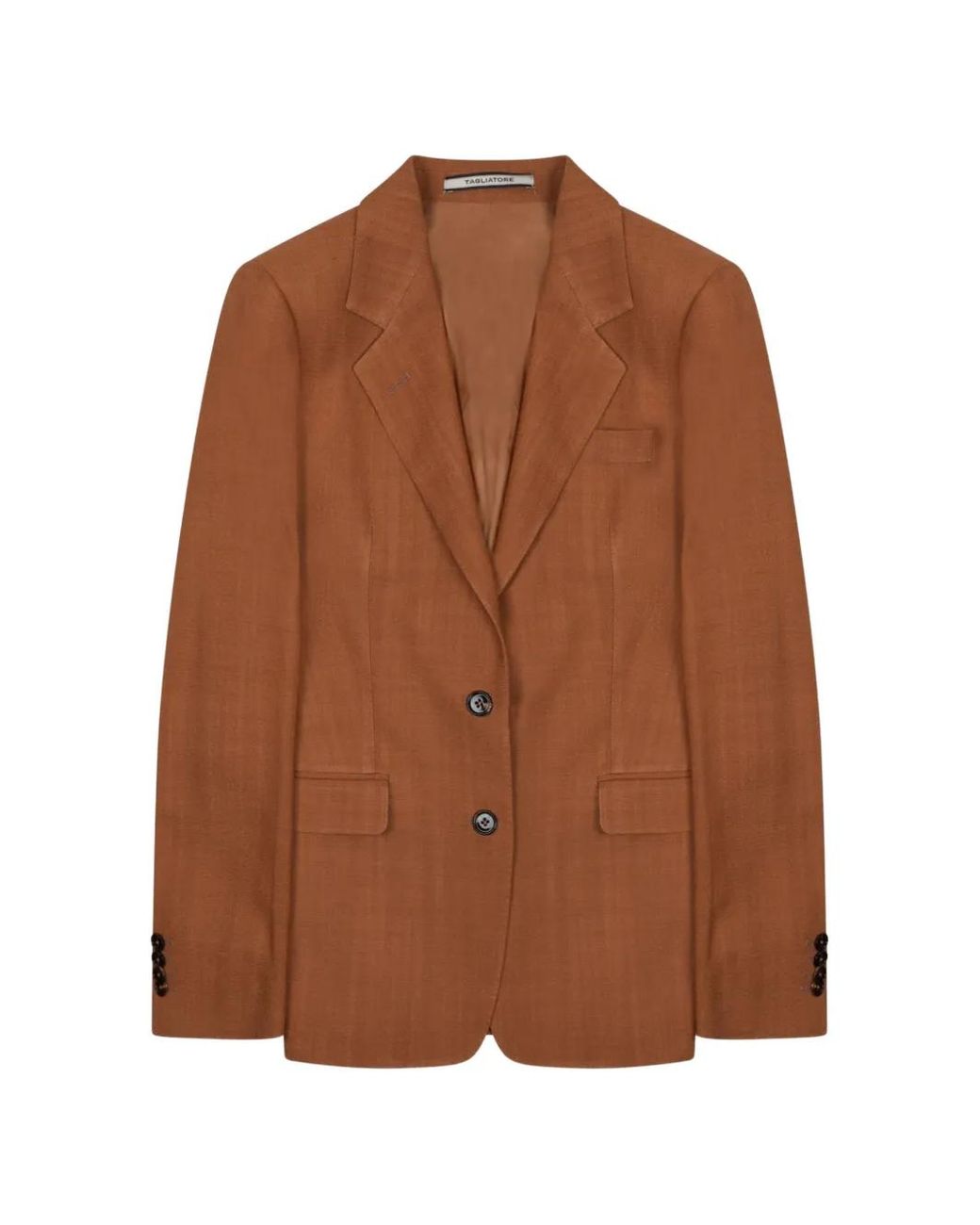 Tagliatore Brown Notch-Lapel Single-Breasted Blazer