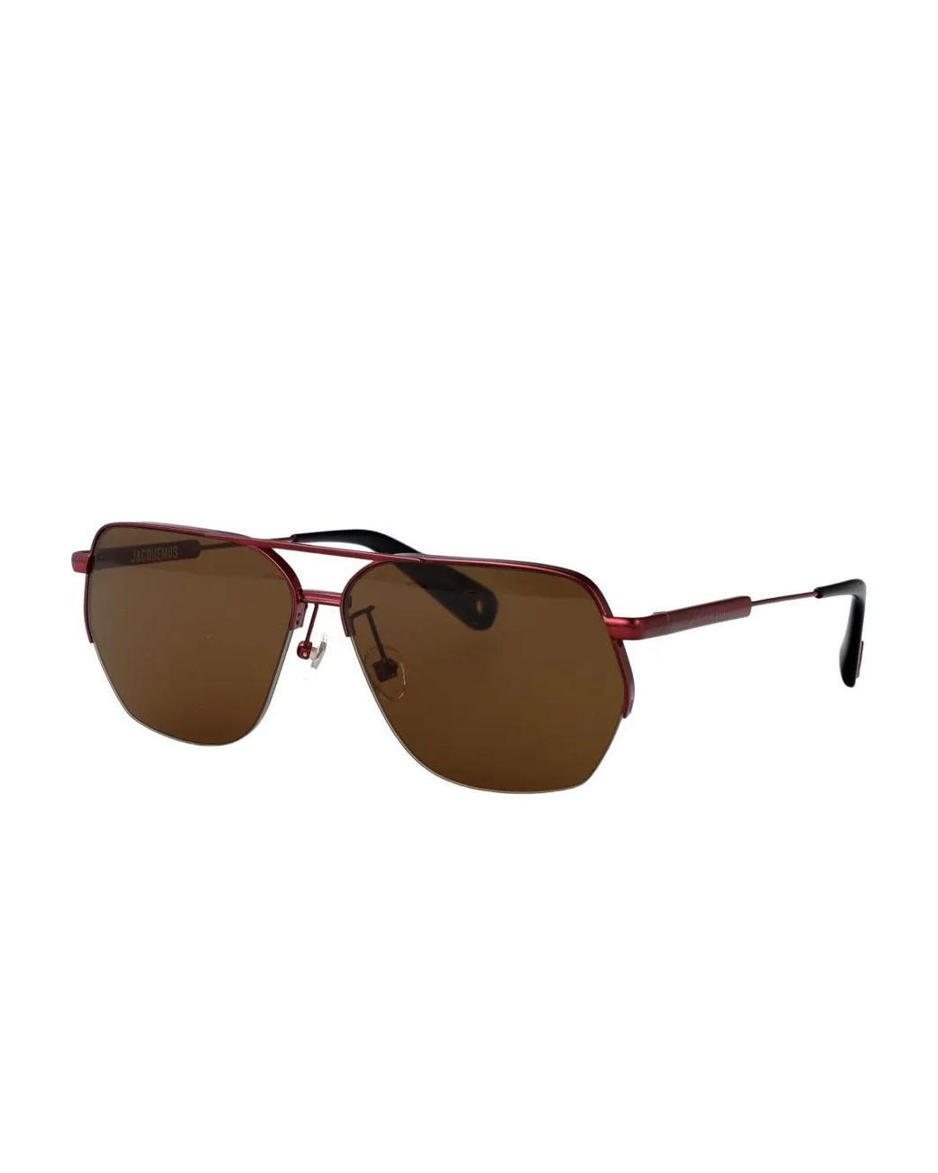 Jacquemus Brown Pilot-Frame Sunglasses for men