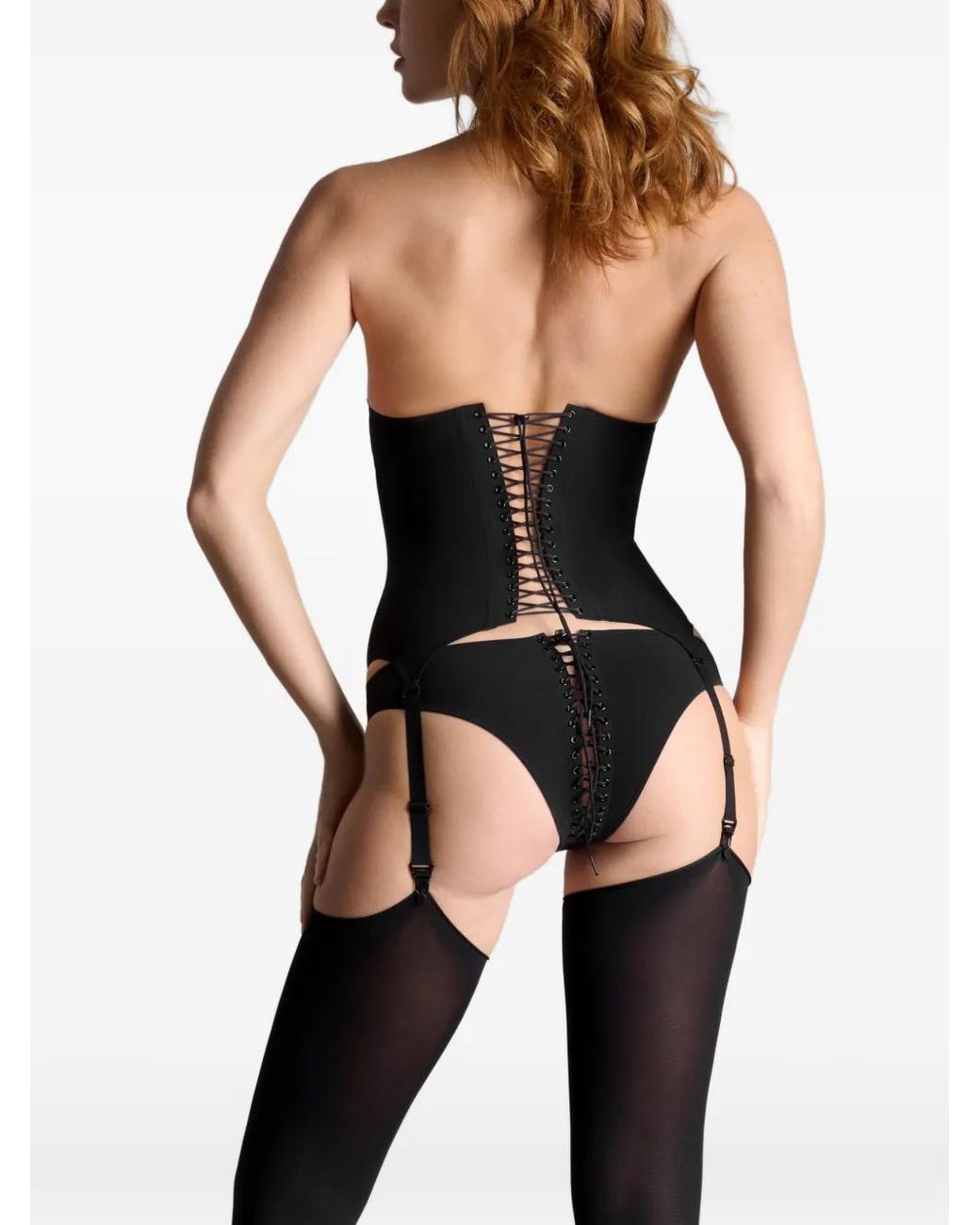 Maison Close Black Nuit Infinie Suspenders-Detail Top