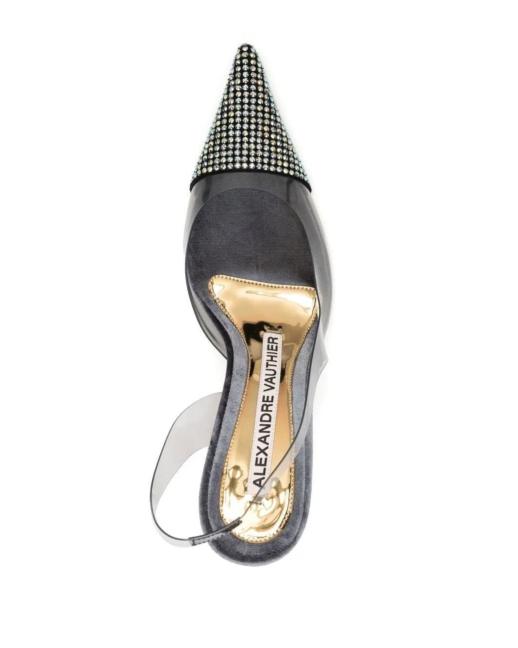Alexandre Vauthier Metallic Rhinestone-Embellished Slingback Pumps