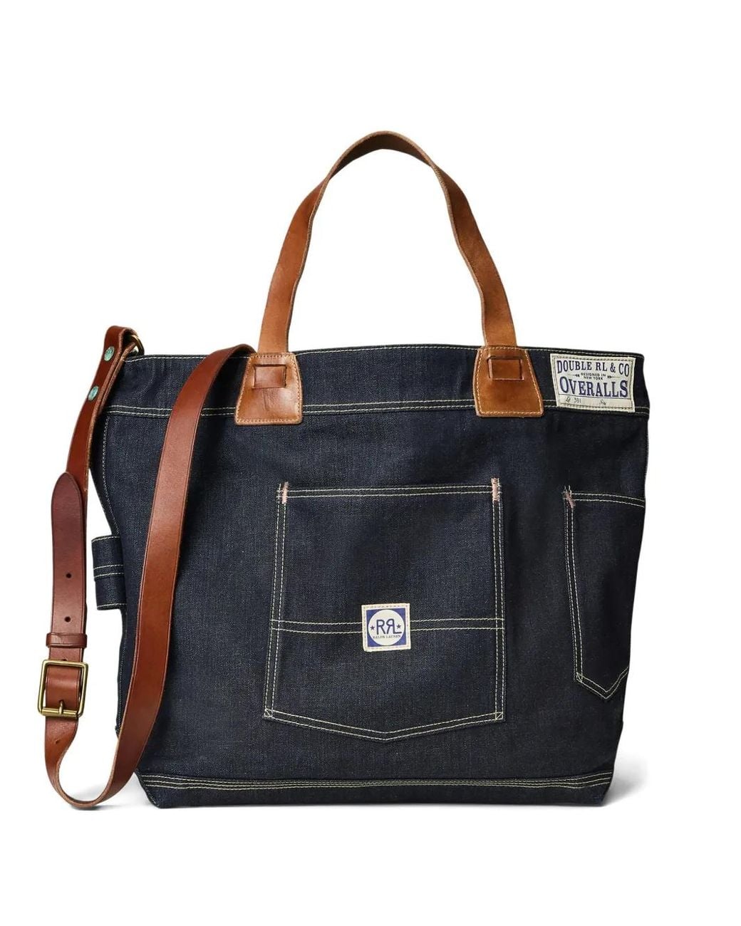 RRL Blue Leroy Denim Tote Bag for men