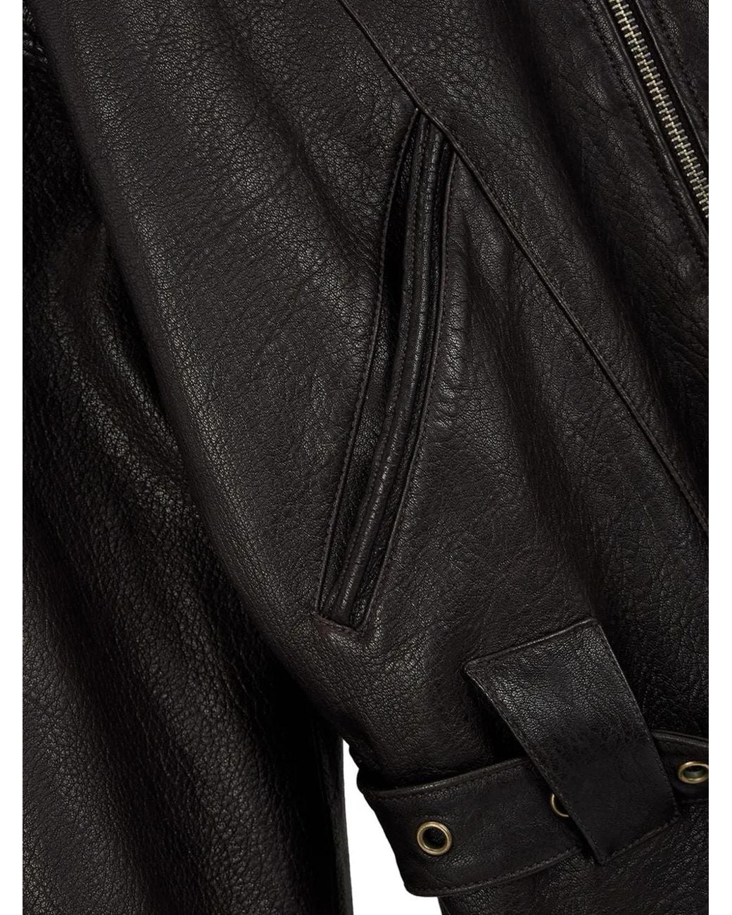 OPEN YY Black Belted Leather Jacket