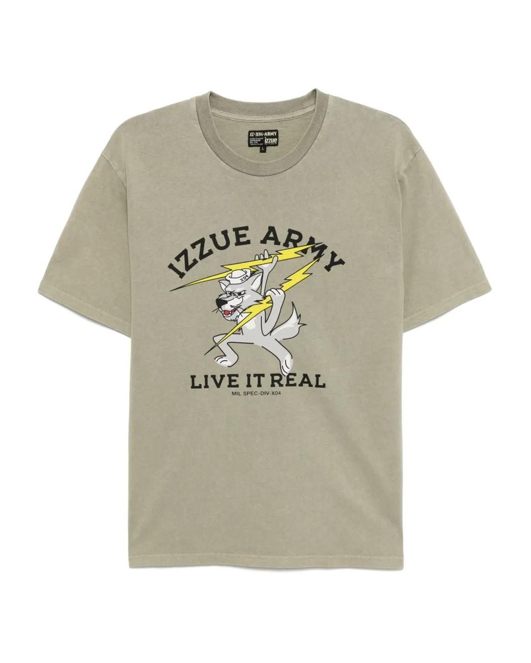 Izzue Gray Graphic-Print T-Shirt for men
