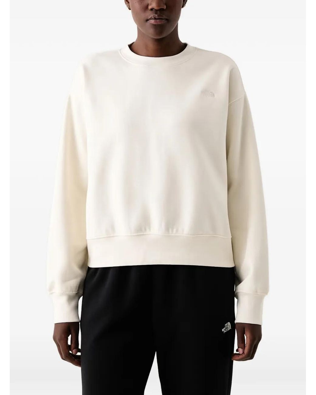 The North Face White Tnf Essential Simple Boxy Oversize Crew Sweatshirt
