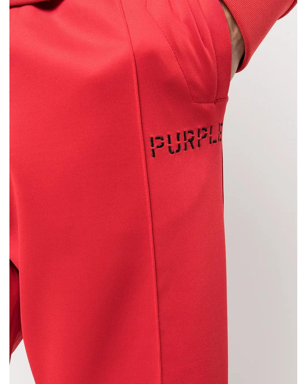 Purple Brand Red Logo-Print Track Pants for men