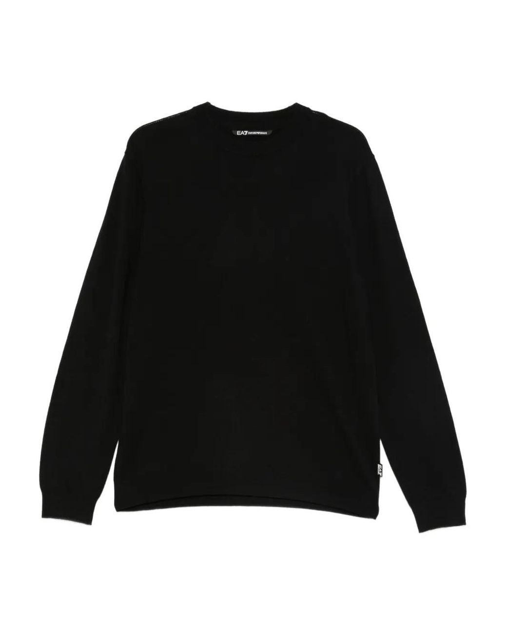 EA7 Black Crew-Neck Sweater for men