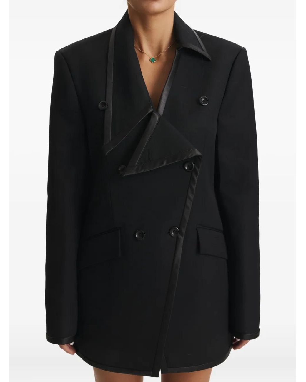CuAnna Black Mira Double-Breasted Blazer