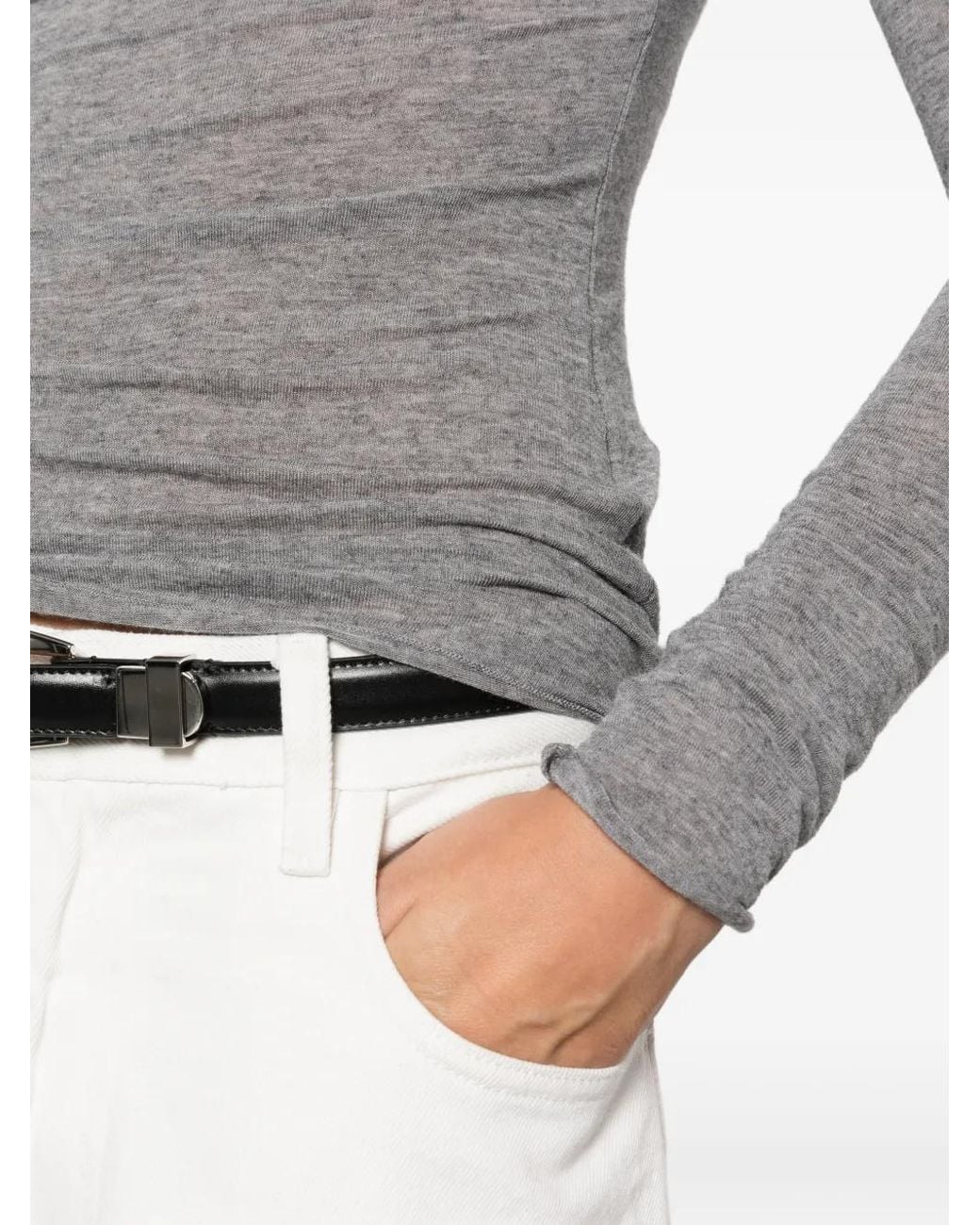 Daniele Fiesoli Gray Boat-Neck Sweater