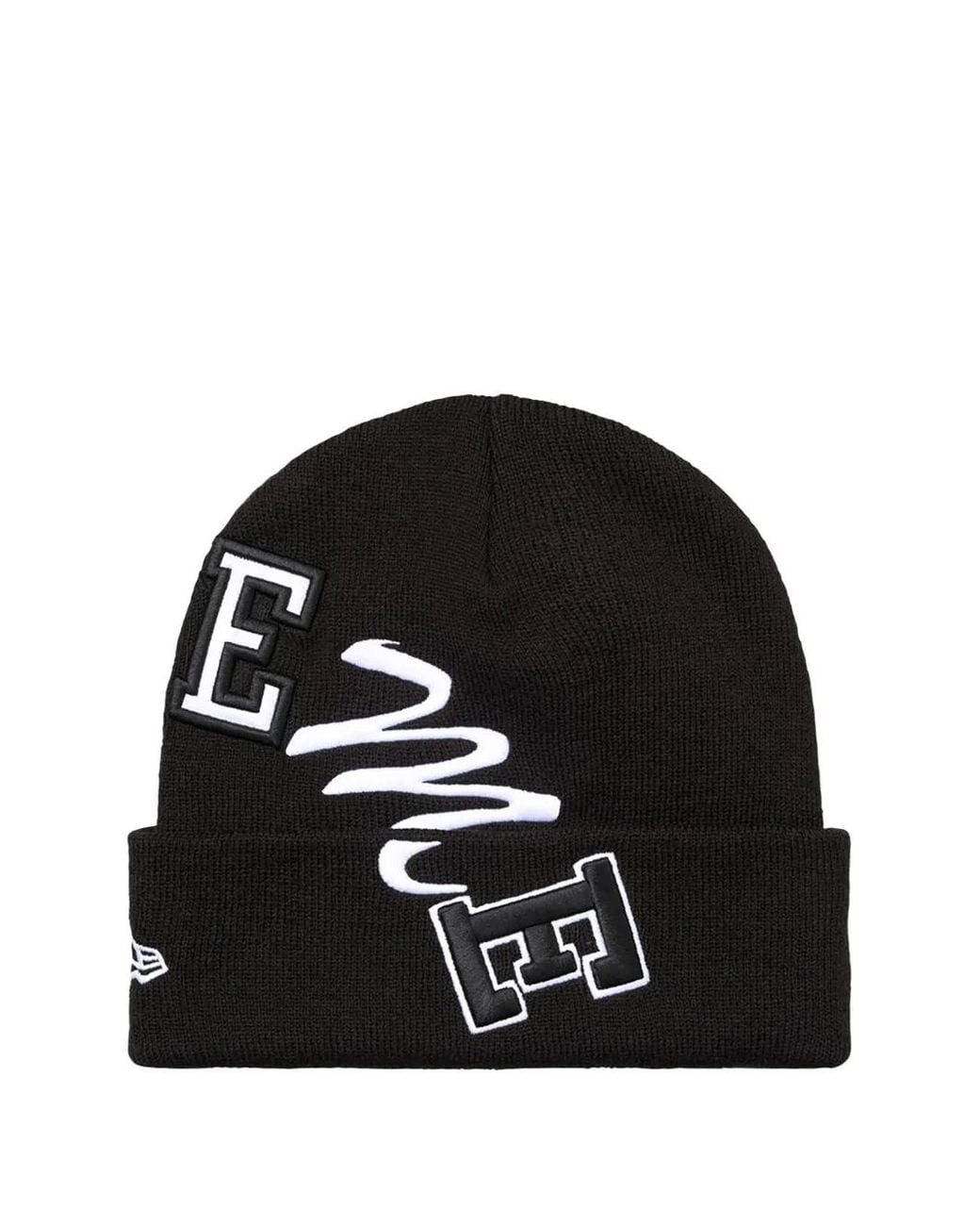 Supreme Black New Era Arc Beanie Hat for men