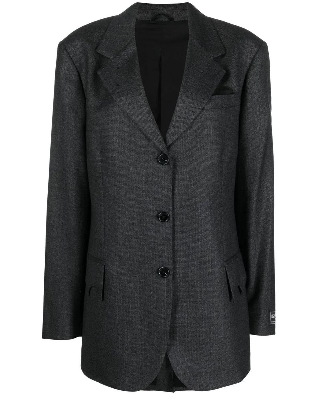 Raf Simons Black Single-Breasted Wool Blazer