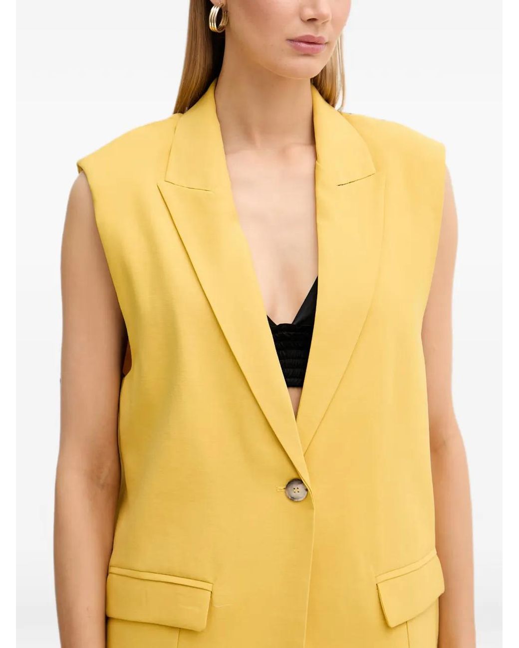 ViCOLO Yellow Single-Breasted Waistcoat
