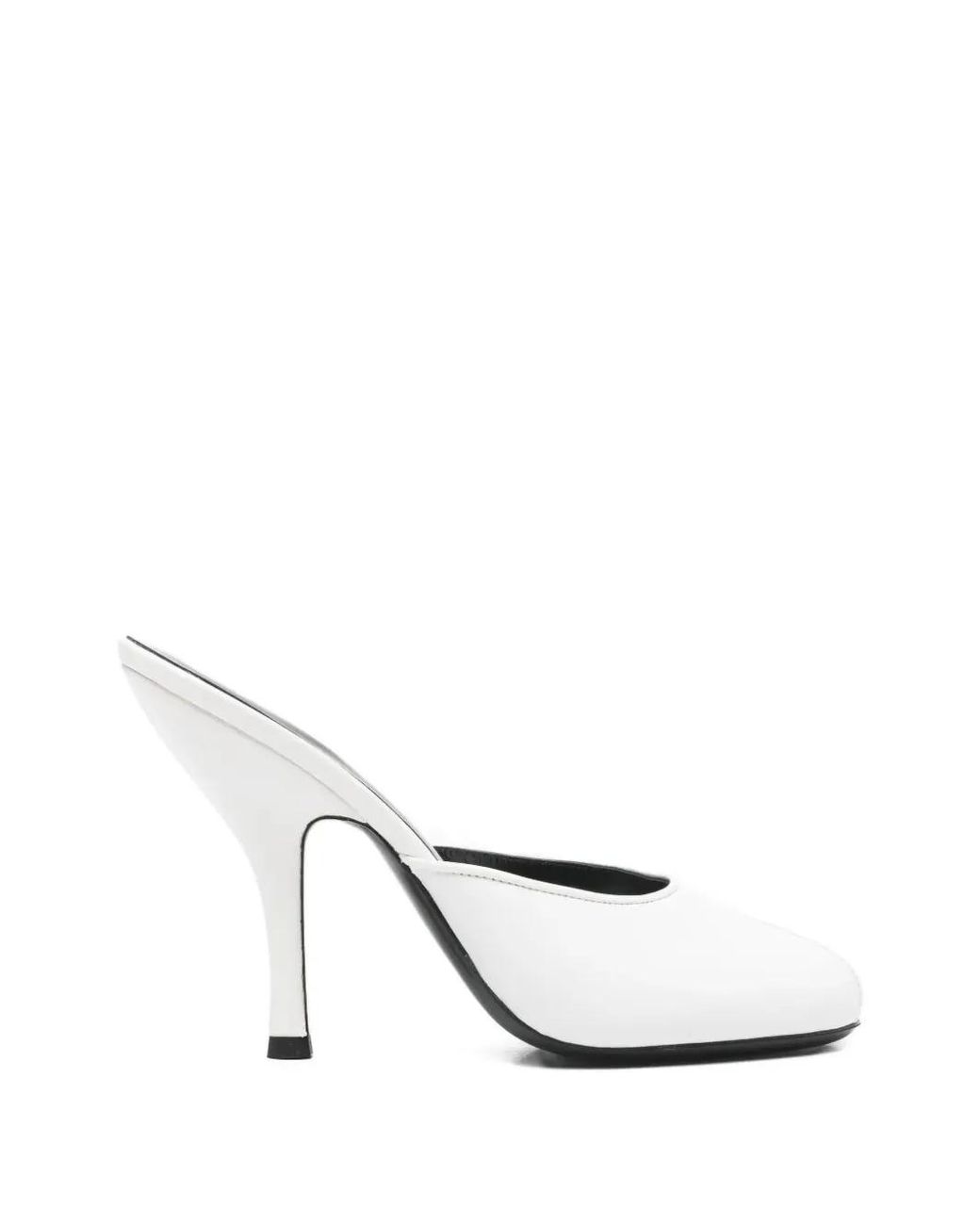 Jude White Date Peep-Toe Mules