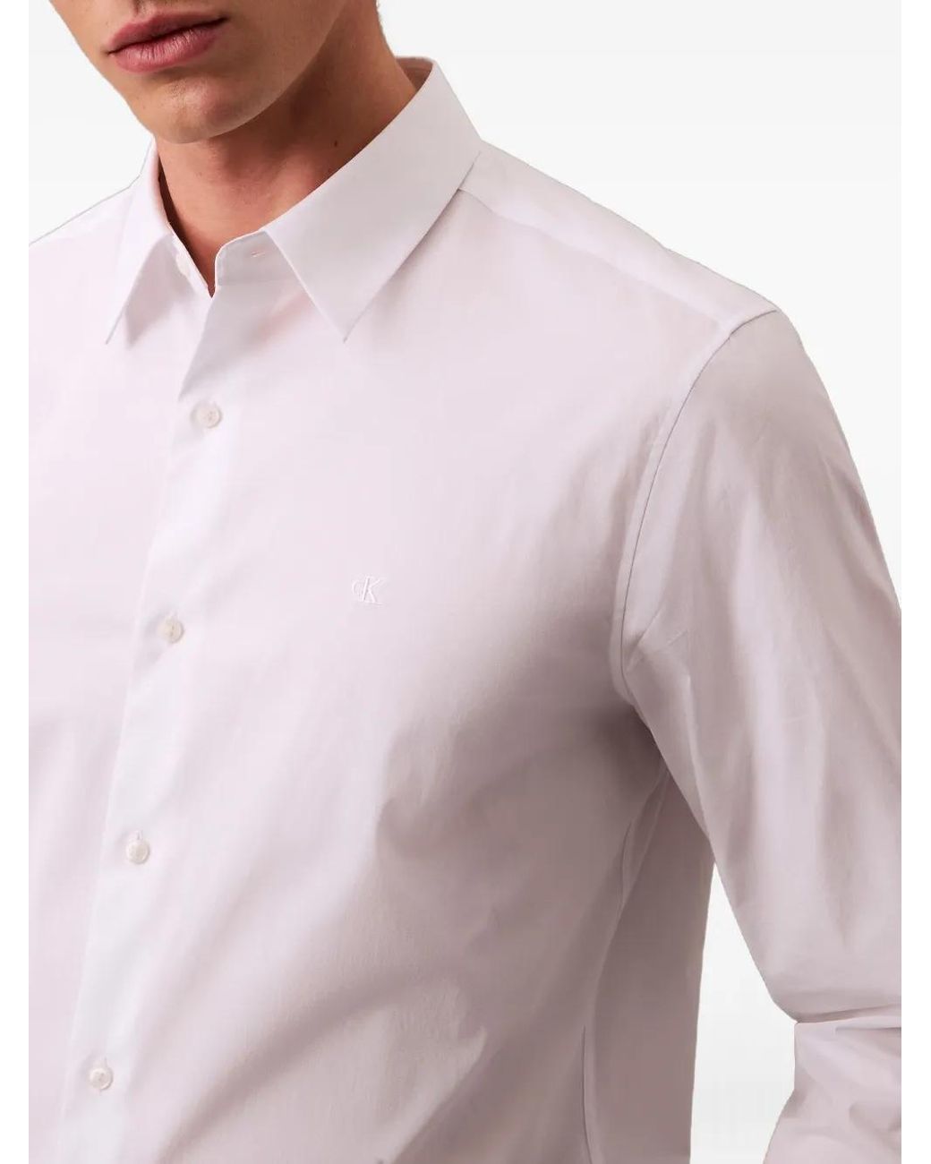 Calvin Klein White Long-Sleeved Shirt for men