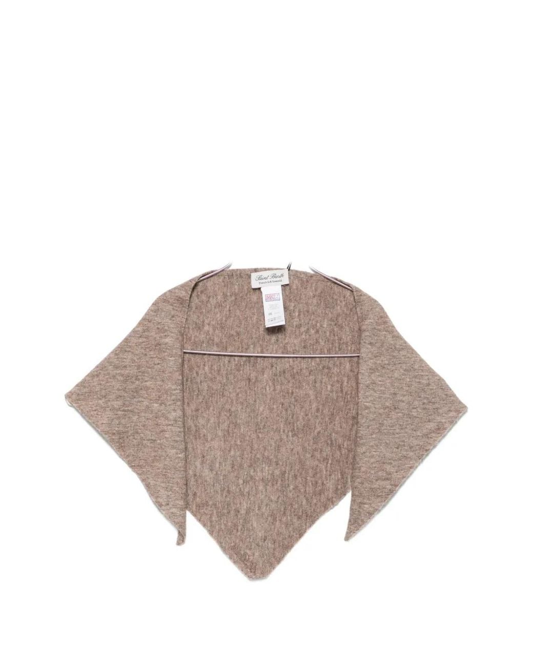Mc2 Saint Barth Brown Triangle-Cut Knitted Scarf