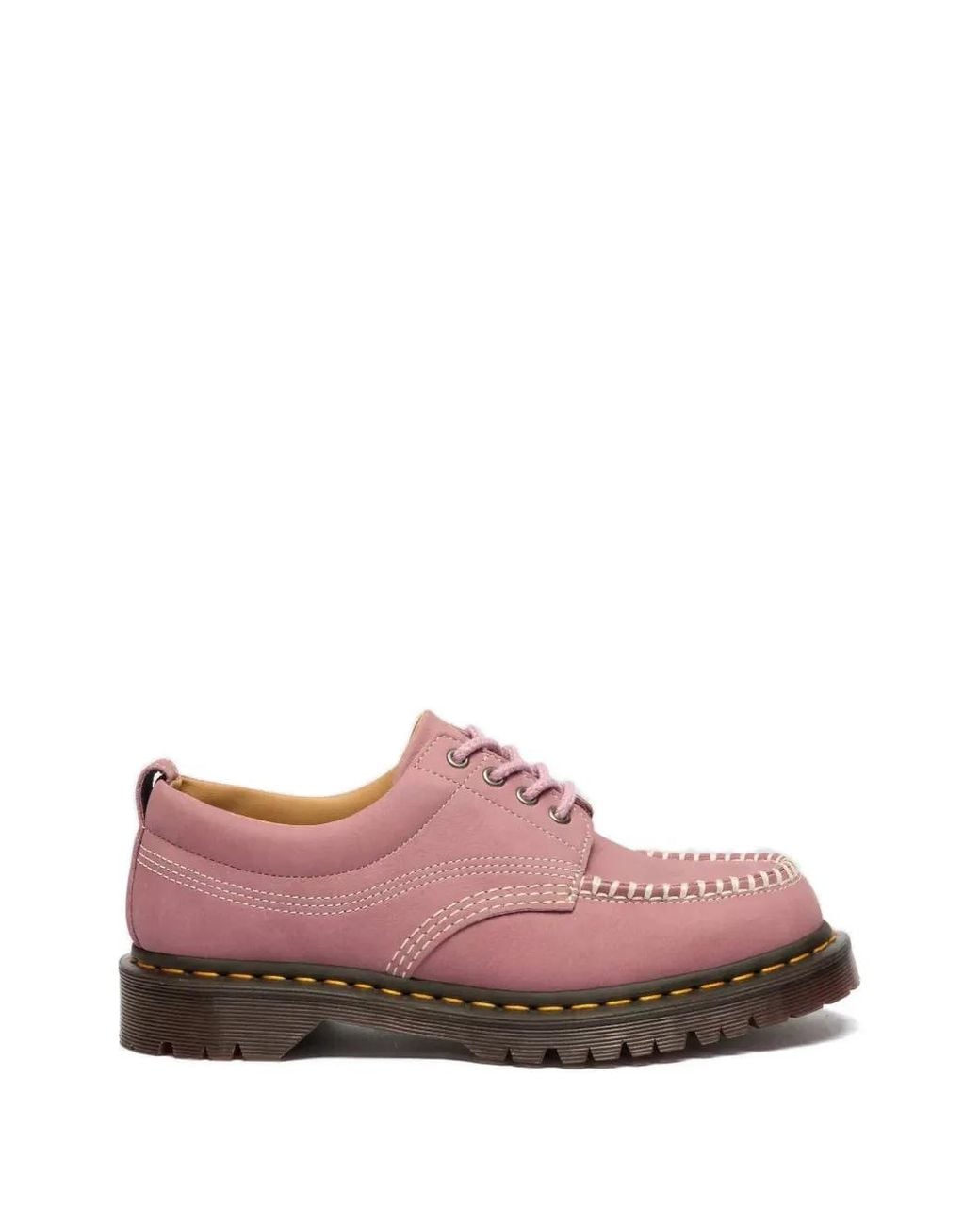 Dr. Martens Pink Lowell Stitching Lace-Up Boat Shoes