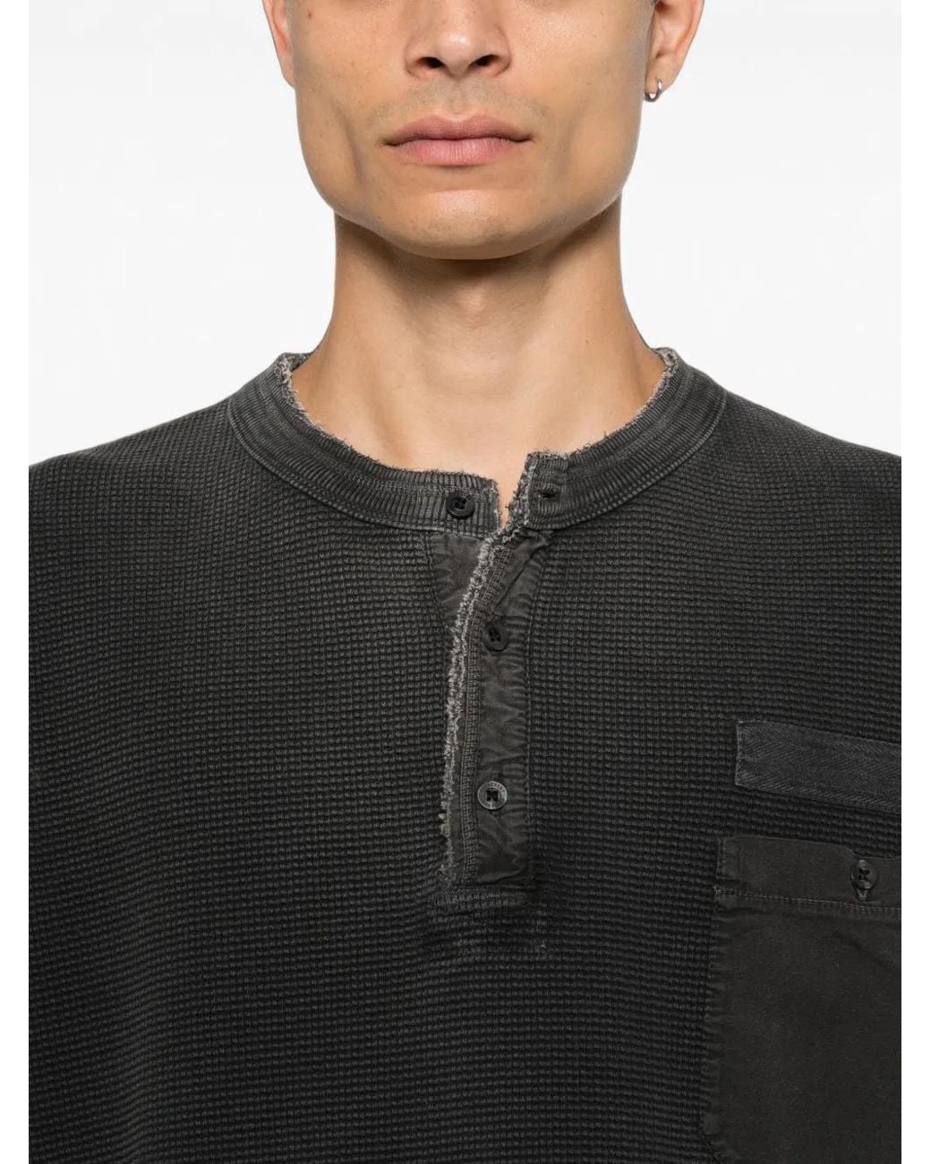 Represent Black Waffle-Knit Sweatshirt for men