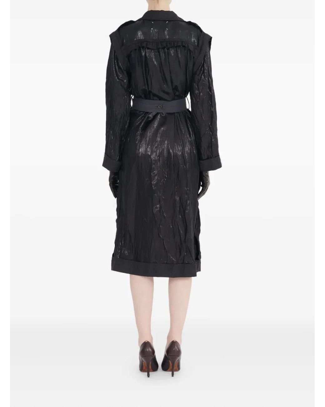 Maison Margiela Black Belted Trench Dress