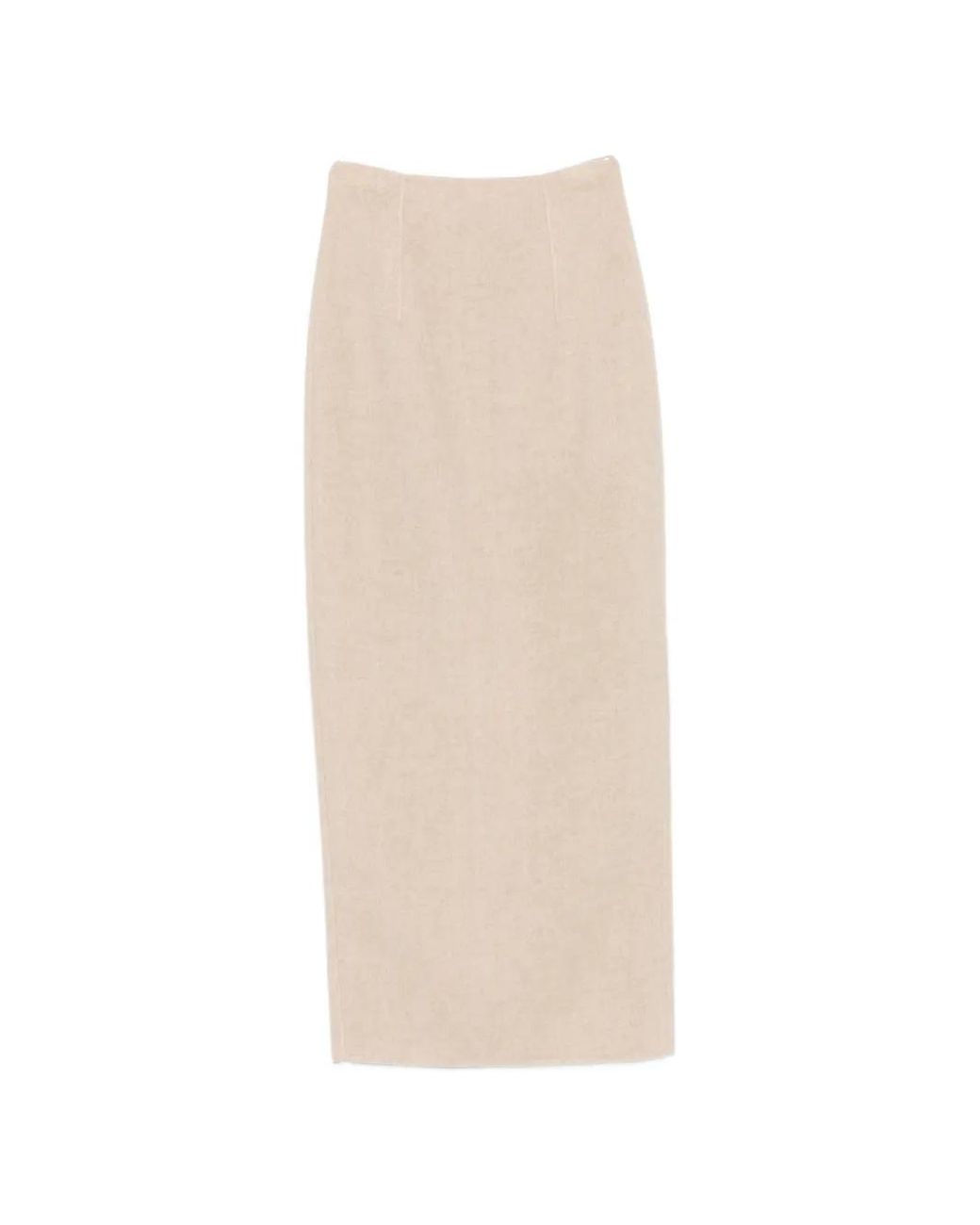 Ruohan White Loess Kyth Darted Pencil Midi Skirt