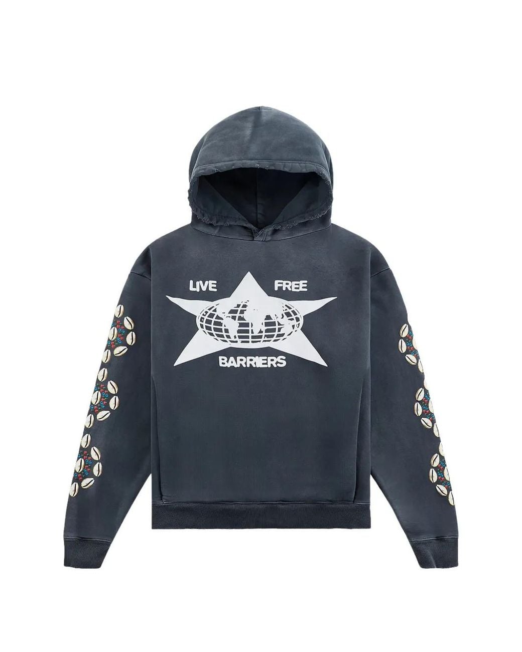 Barriers Blue Cowrie Shell Hoodie for men