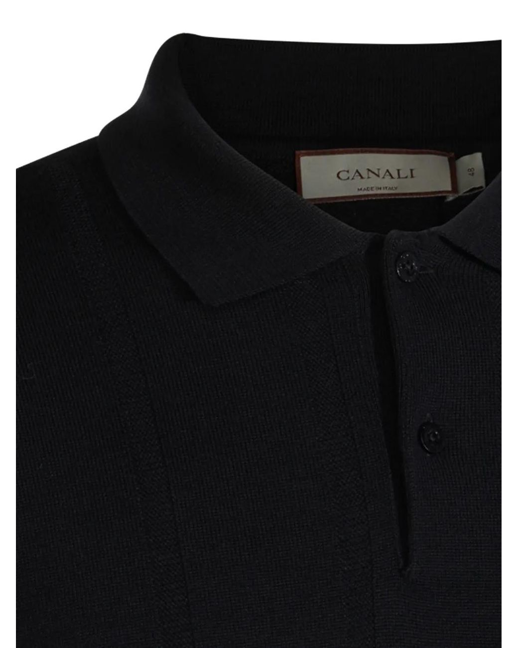 Canali Gerippter Pullover in Black für Herren
