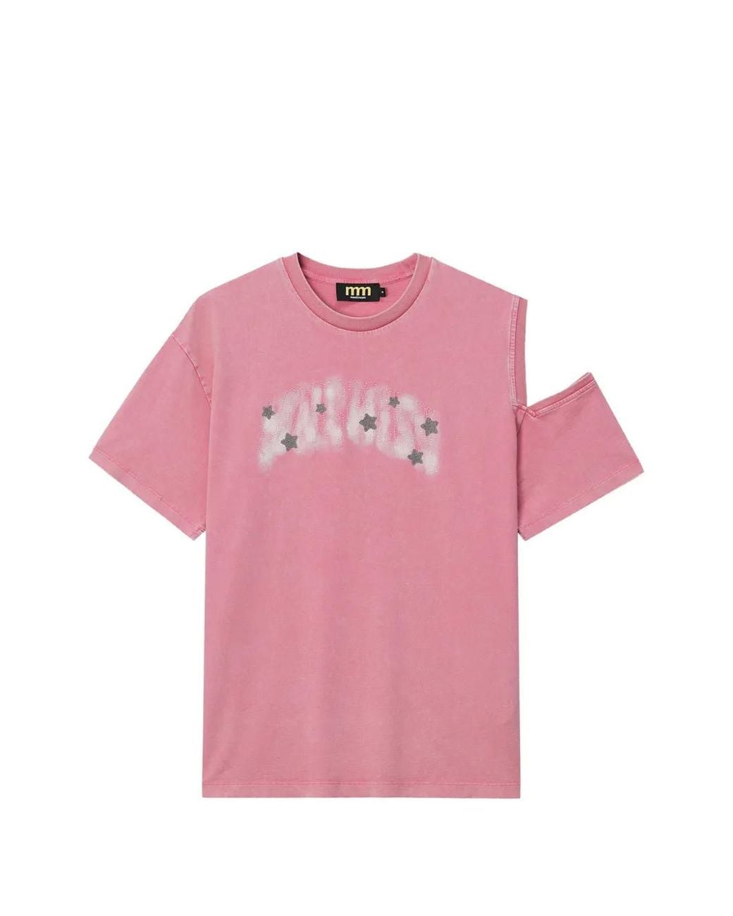 Mini Cream Pink Cut-Out Star-Embellished T-Shirt