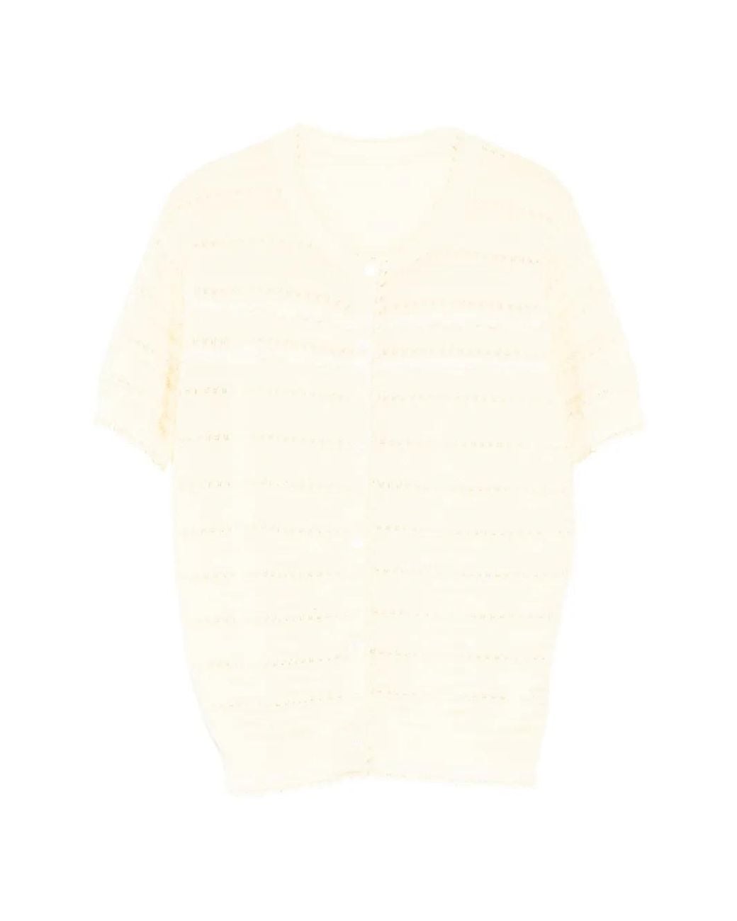 JNBY White Pointelle-Knit Top