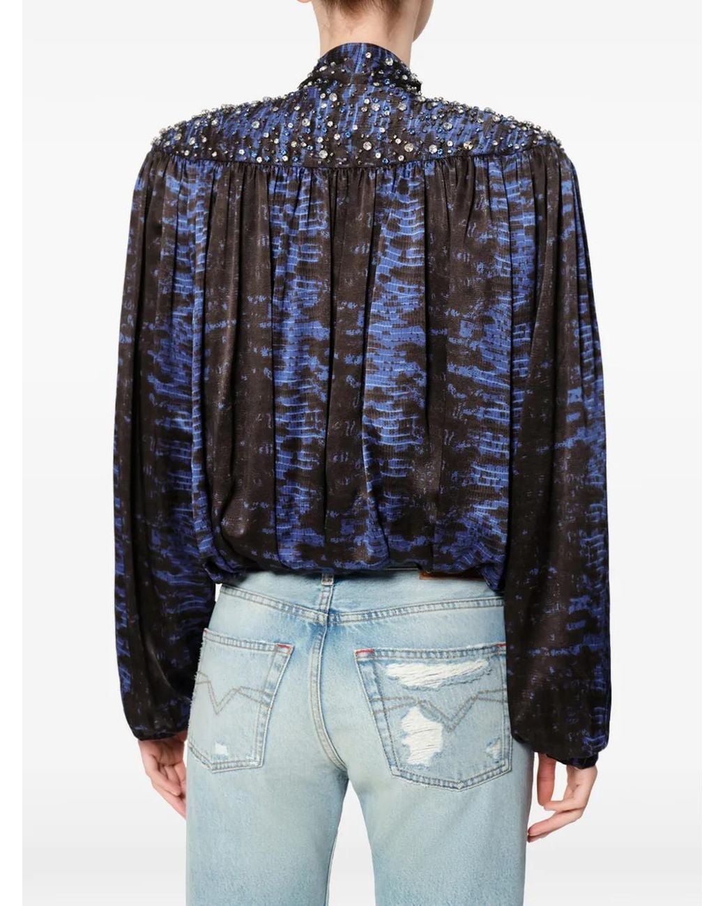 Isabel Marant Blue Loyra Silk Blouse