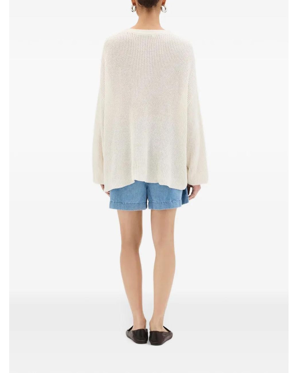 Another Tomorrow Blue Chambray Drawcord Shorts