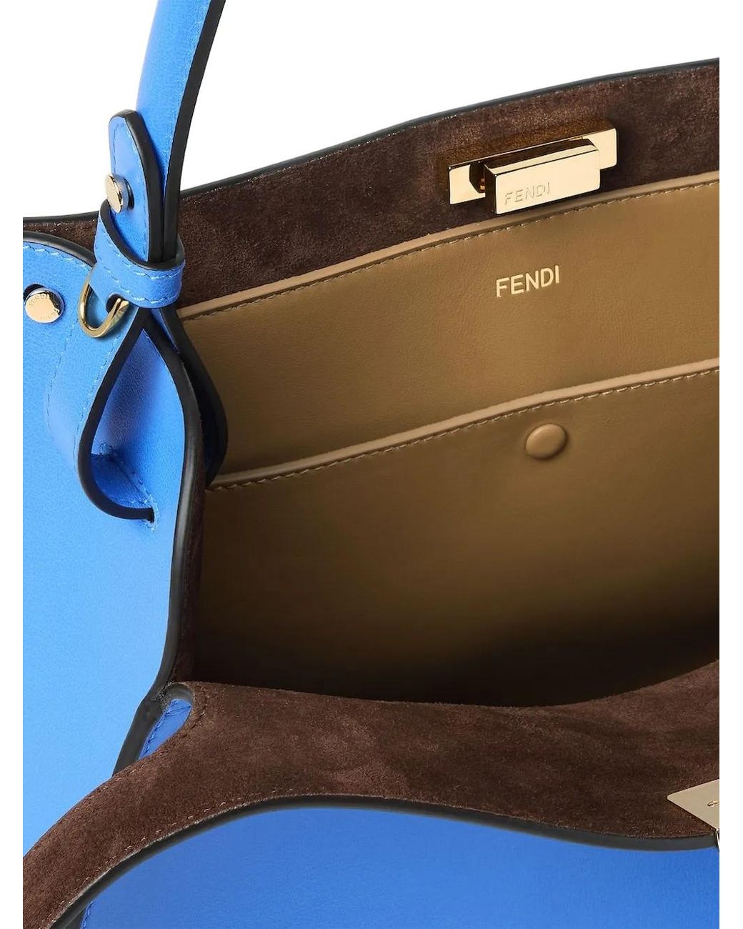 Fendi Blue Way Medium Leather Tote