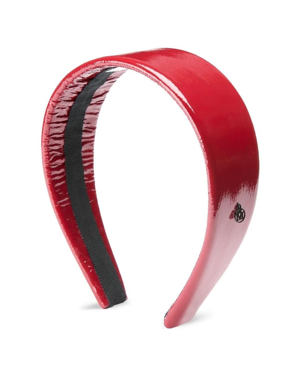 Maison Michel Red Elizabeth Patent-Finish Headband