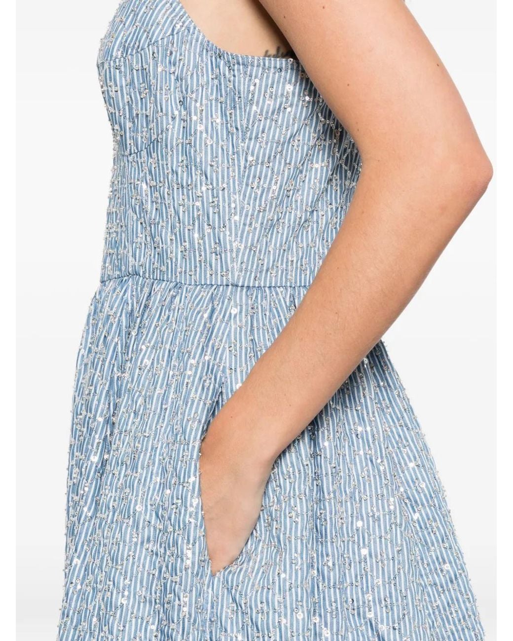 Sandro Blue Sequined Midi Dress