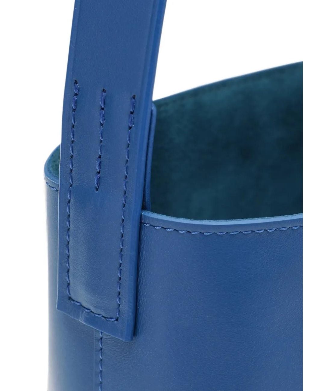 Auralee Blue Small Leather Tote Bag