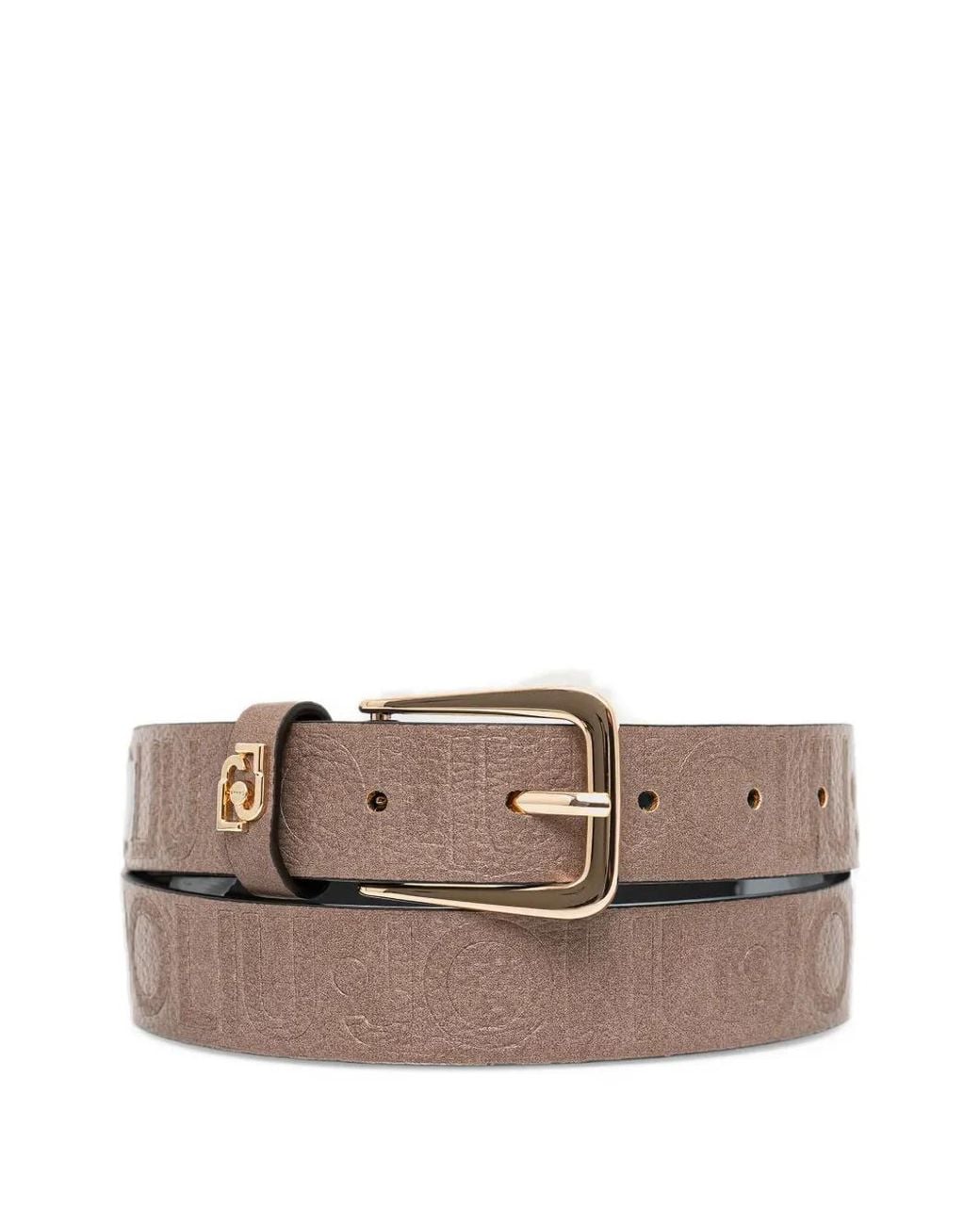 Liu Jo Brown Logo-Embossed Buckle Belt