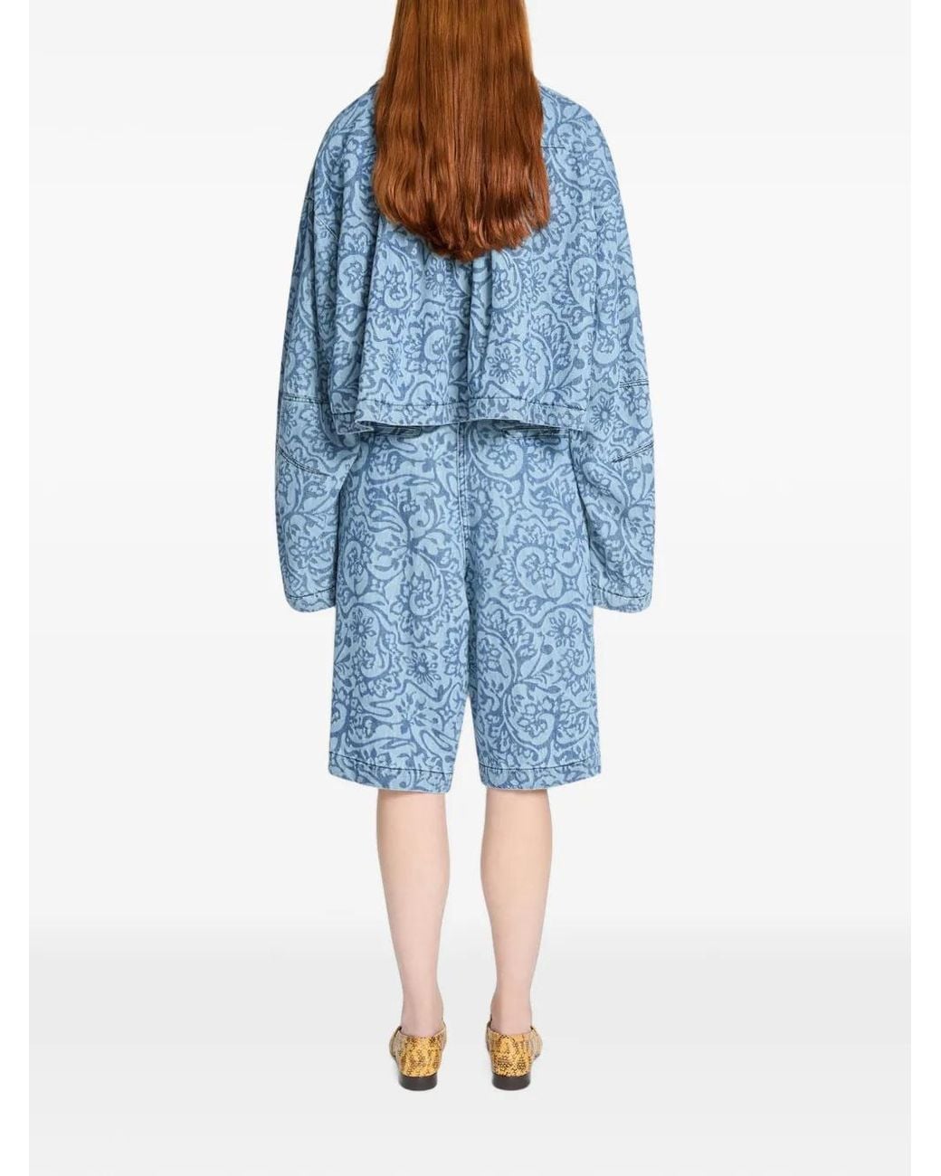 Dries Van Noten Blue Printed Denim Jacket