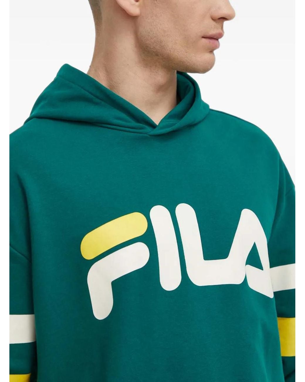 Fila Blue Luohe Logo Hooded Hoodie for men