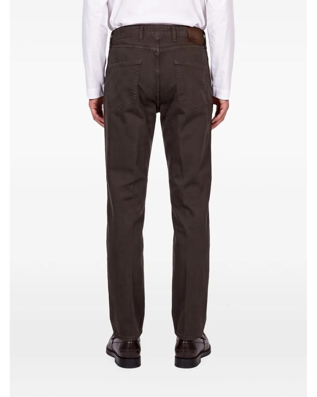 Briglia 1949 Gray Varenne Logo-Patch Five-Pocket Trousers for men