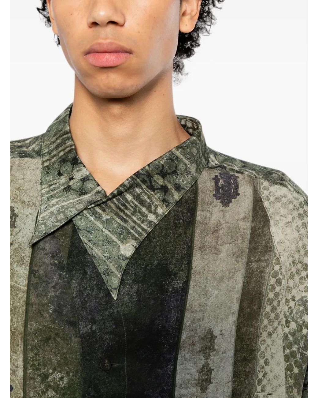 Ziggy Chen Gray Printed Shirt for men