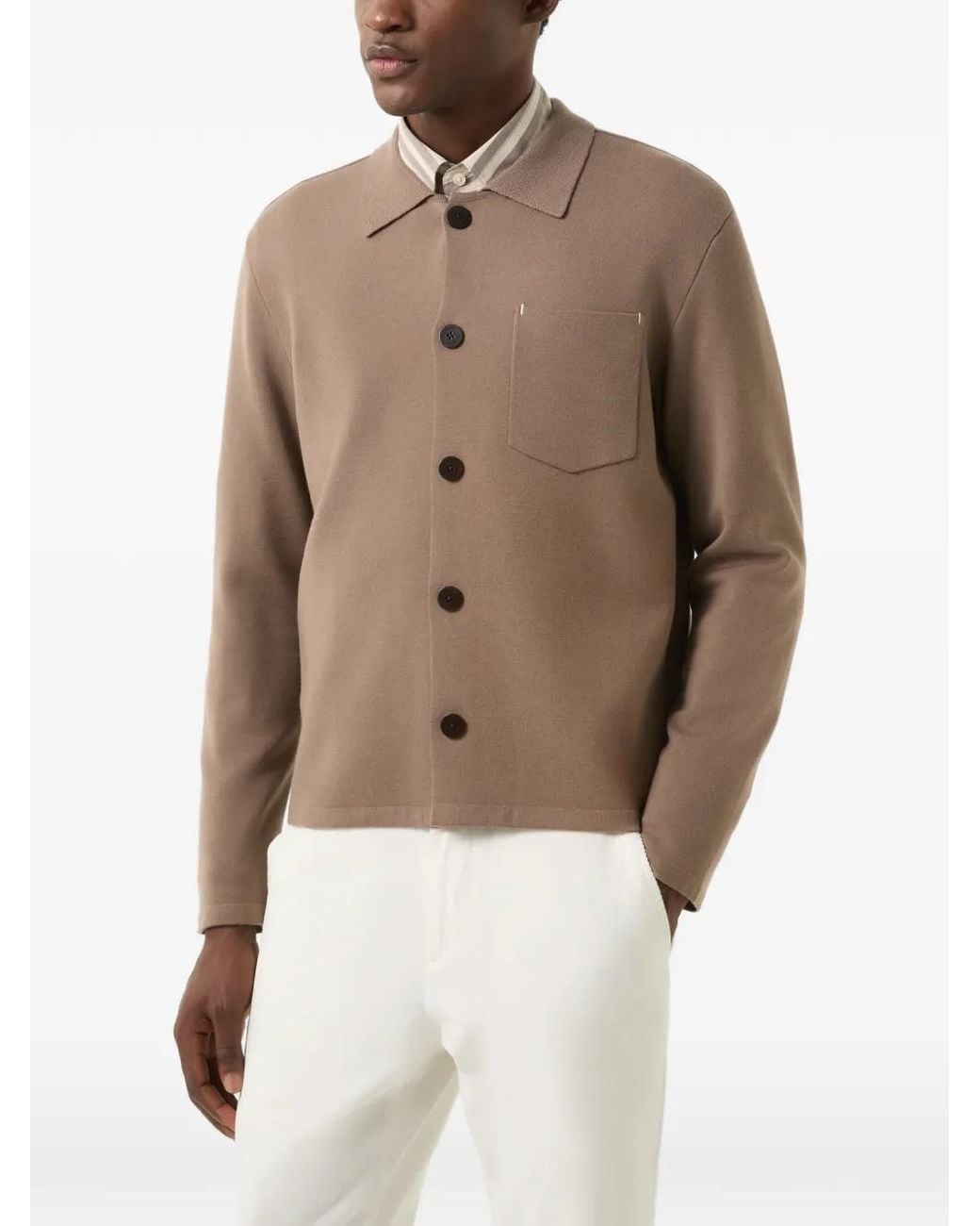 Bogner Natural Olaf Chest-Pocket Cardigan for men