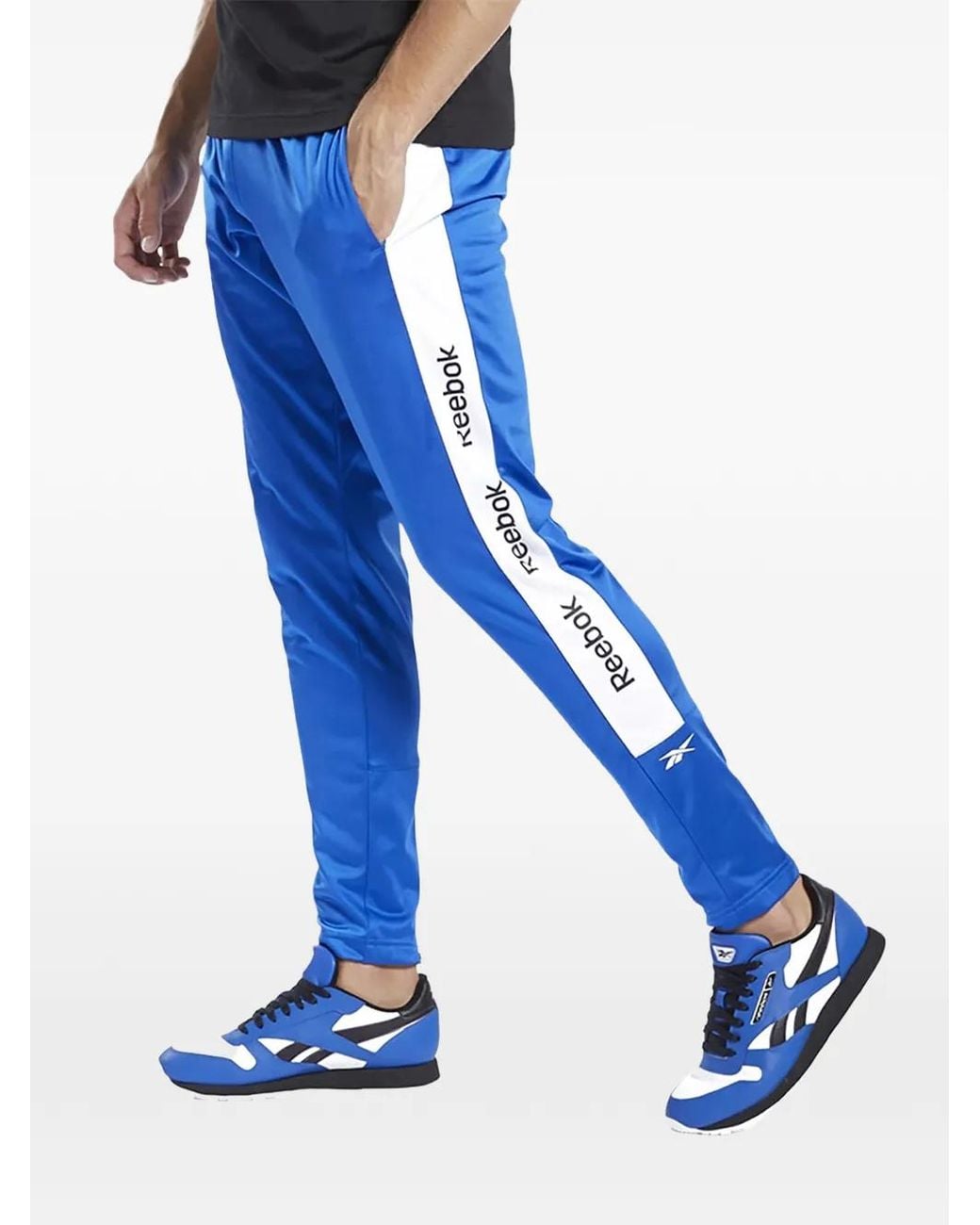 Reebok Blue Pantalon De Jogging À Bandes Logo for men