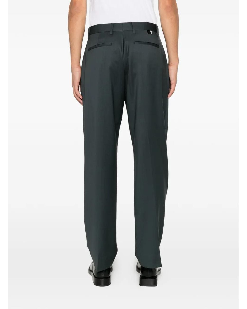 Low Brand Gray Kim Pleated Straight-Leg Trousers for men
