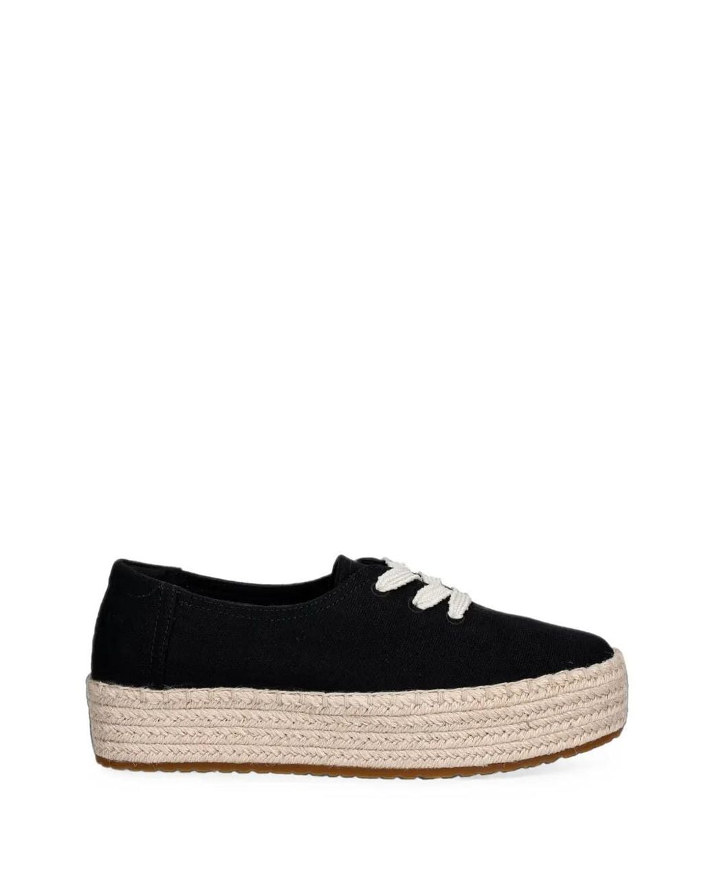 TOMS Black Valencia Braided Platform Espadrilles