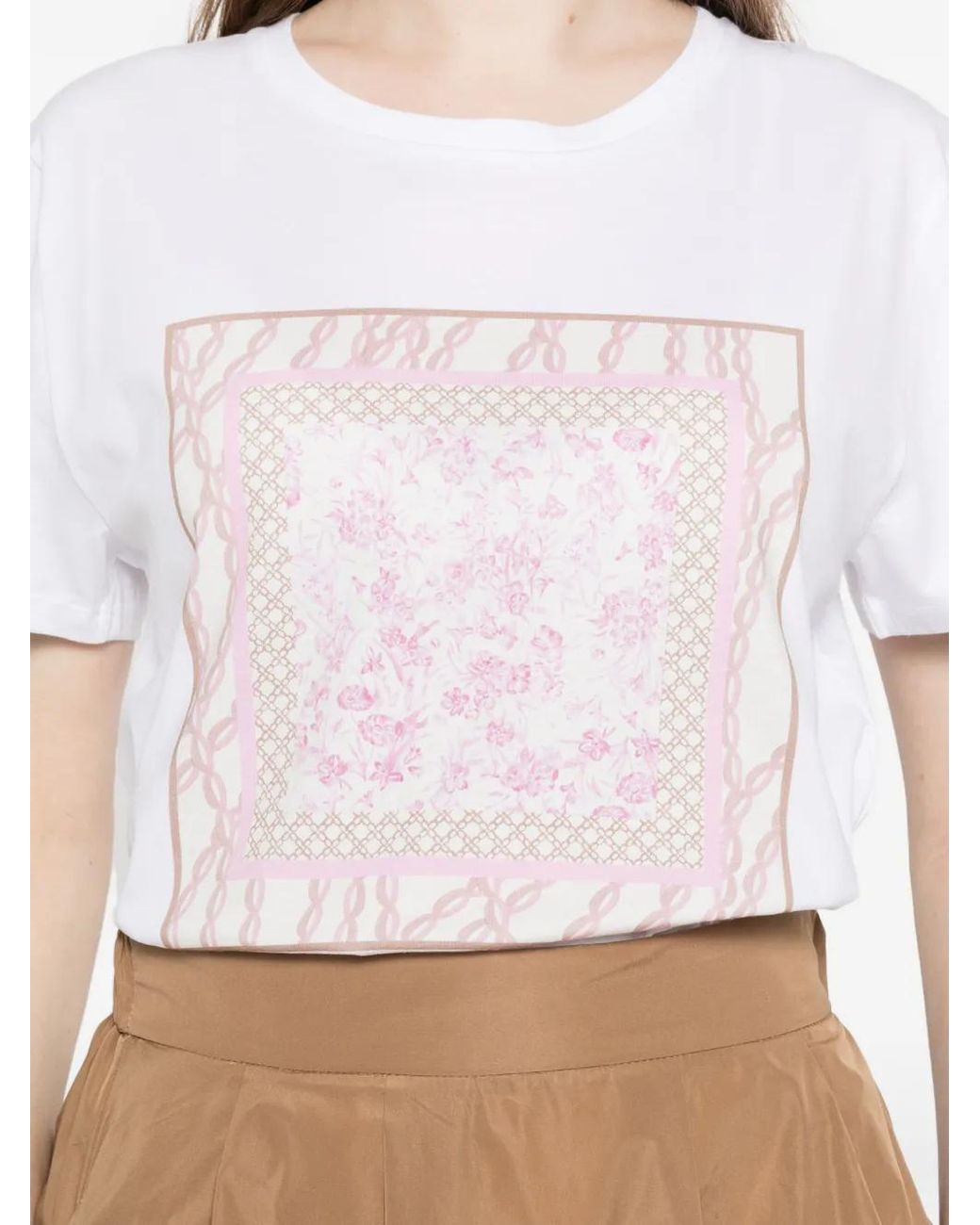 Marella White Floral-Print T-Shirt