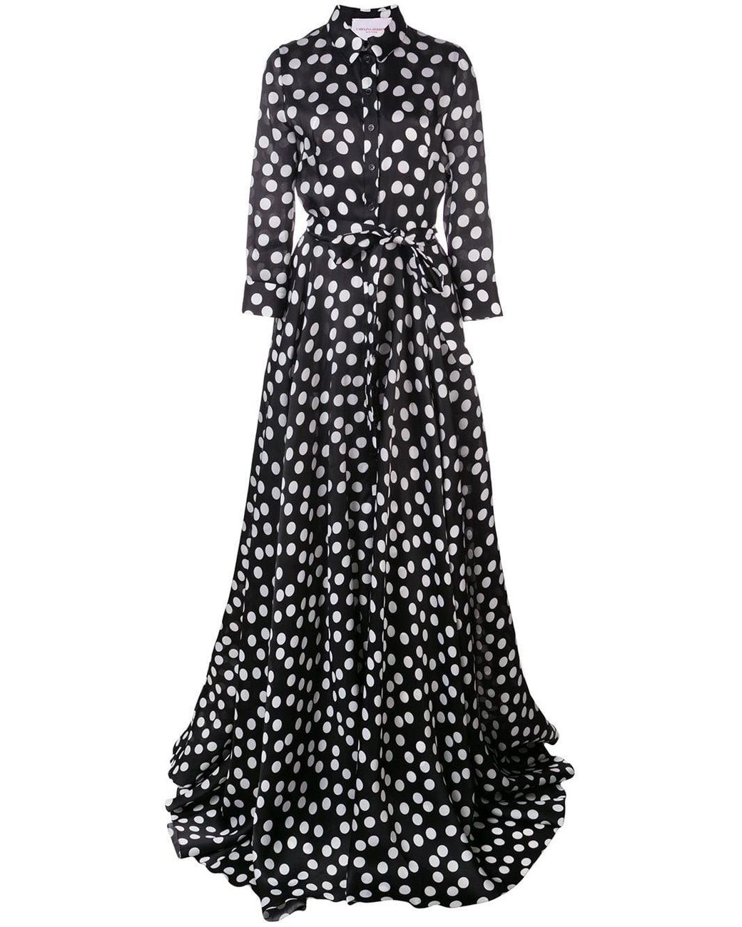 Robe évasée à fleurs Coton Carolina Herrera en coloris Noir Femme Robes Robes Carolina Herrera 