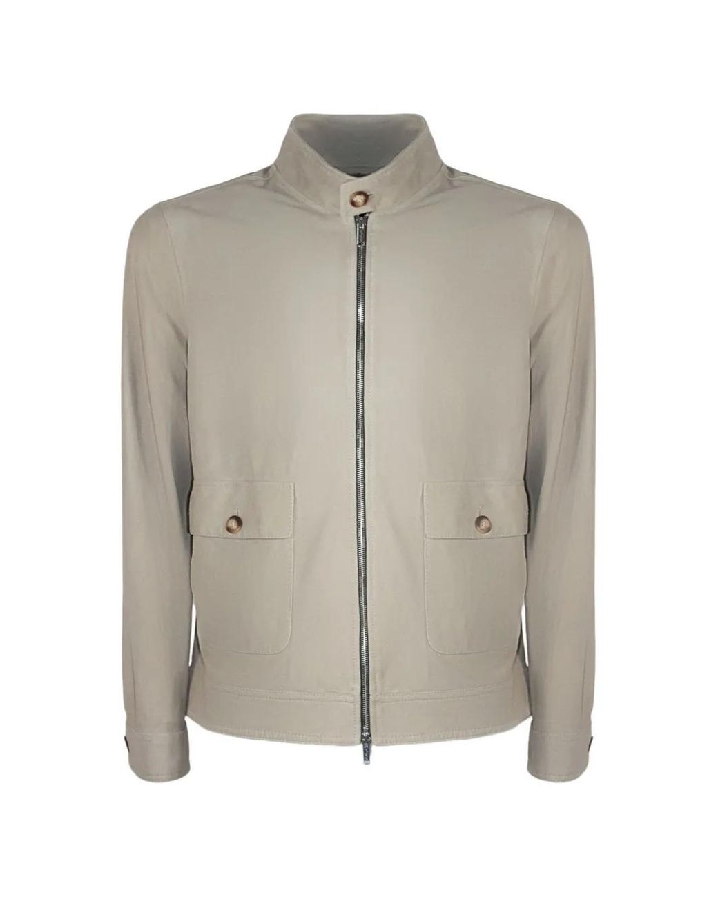Volfagli Gray Plutone High-Collar Suede Jacket for men