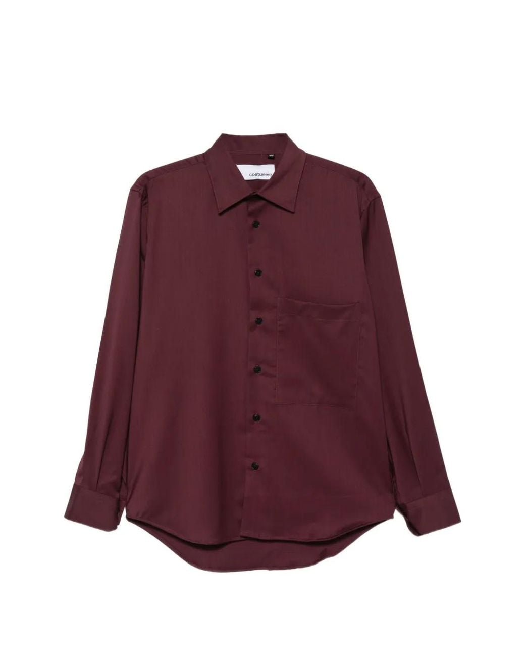 Costumein Purple Chest-Pocket Button-Down Shirt for men