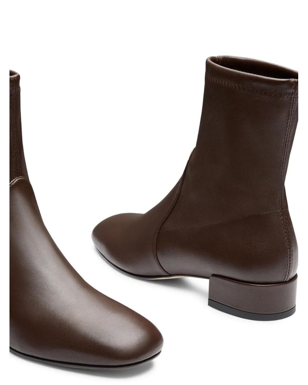 Stuart Weitzman Brown Bacari Stretch-Nappa Ankle Boots